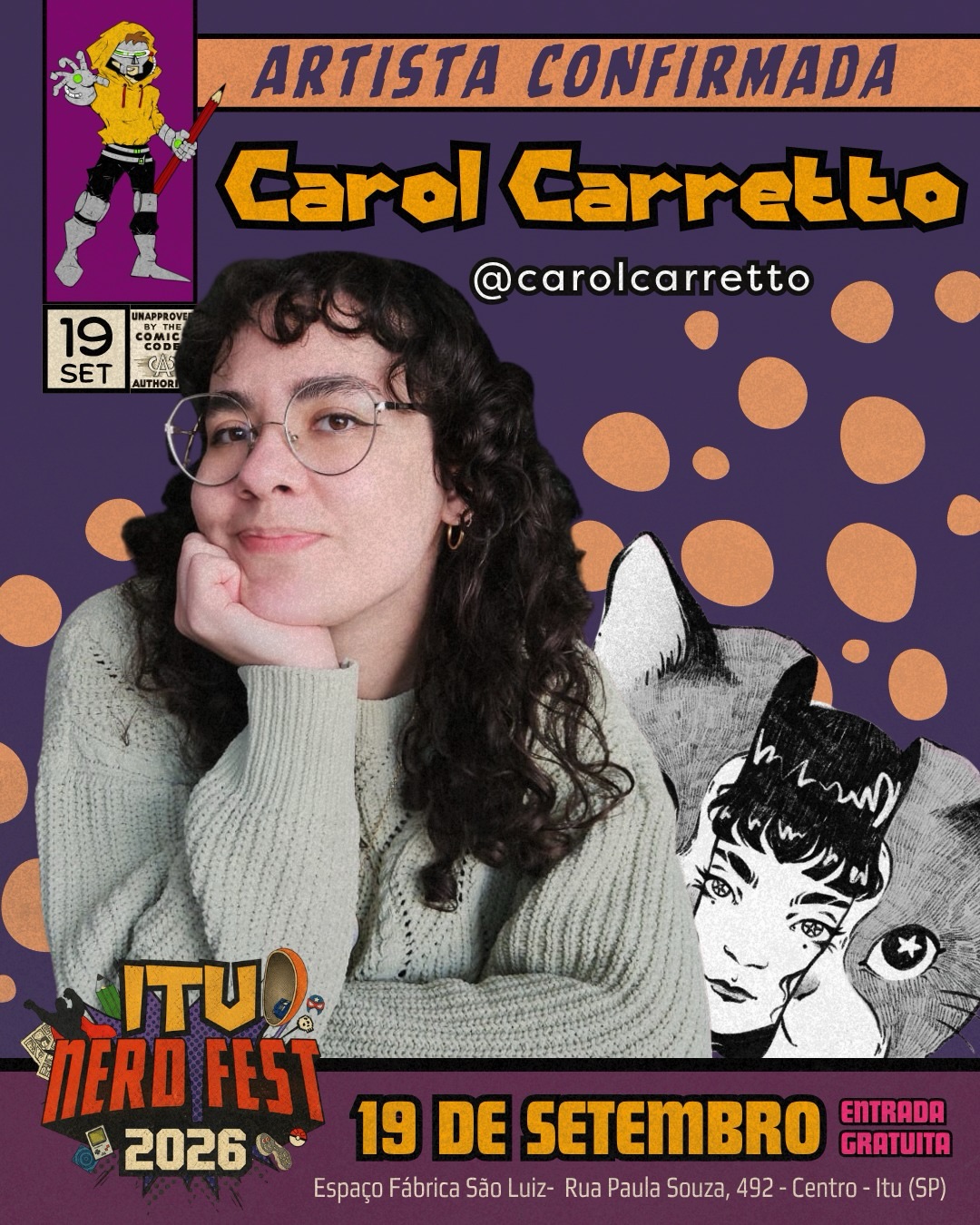 Carol Carretto confirmada no Itu Nerd Fest 2026