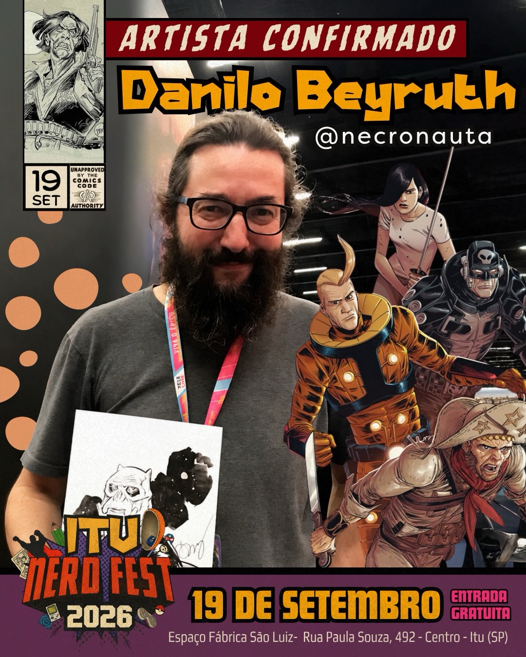 Danilo Beyruth confirmado no Itu Nerd Fest 2026