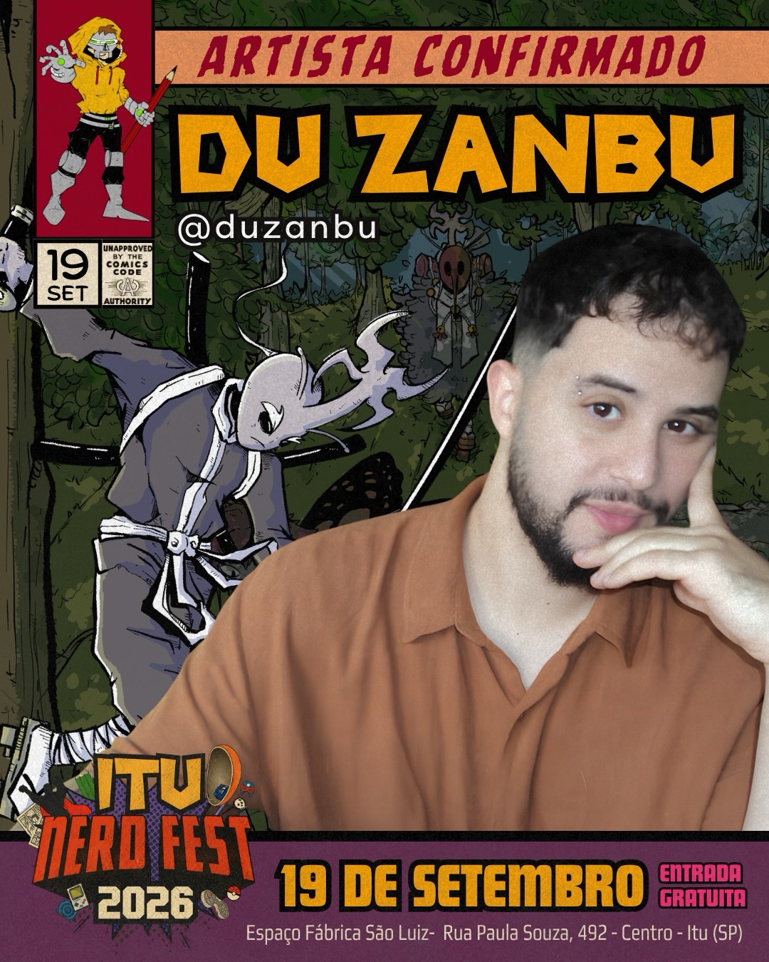 Du Zanbu confirmado no Itu Nerd Fest 2026