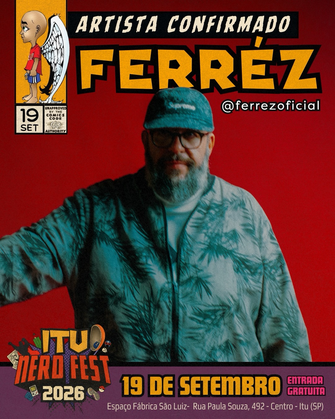 Ferréz confirmado no Itu Nerd Fest 2026