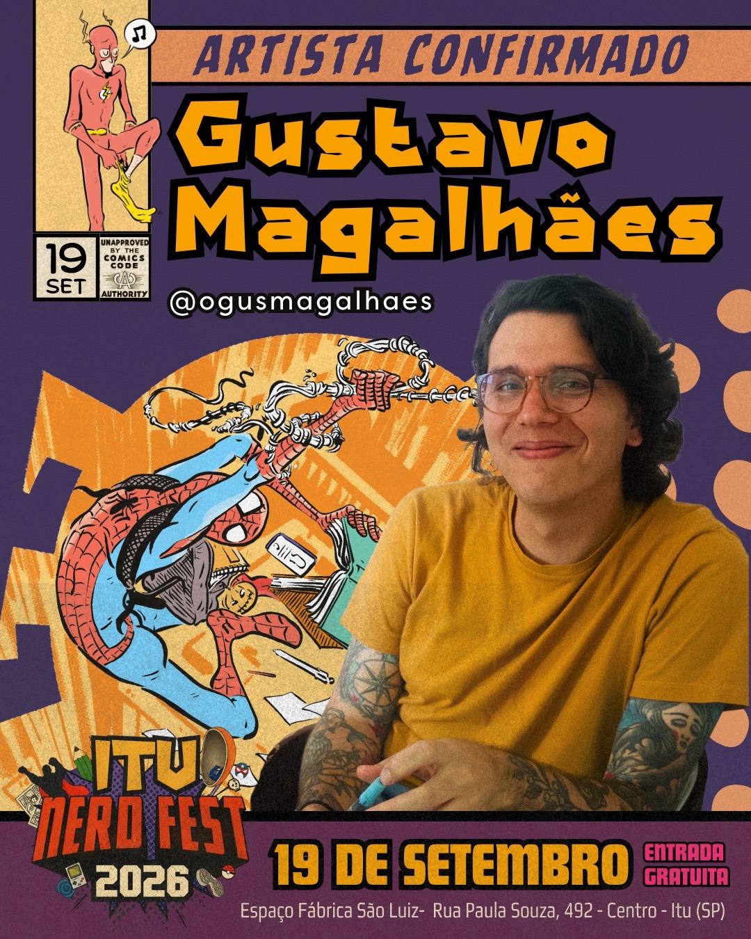 Gustavo Magalhães confirmado no Itu Nerd Fest 2026