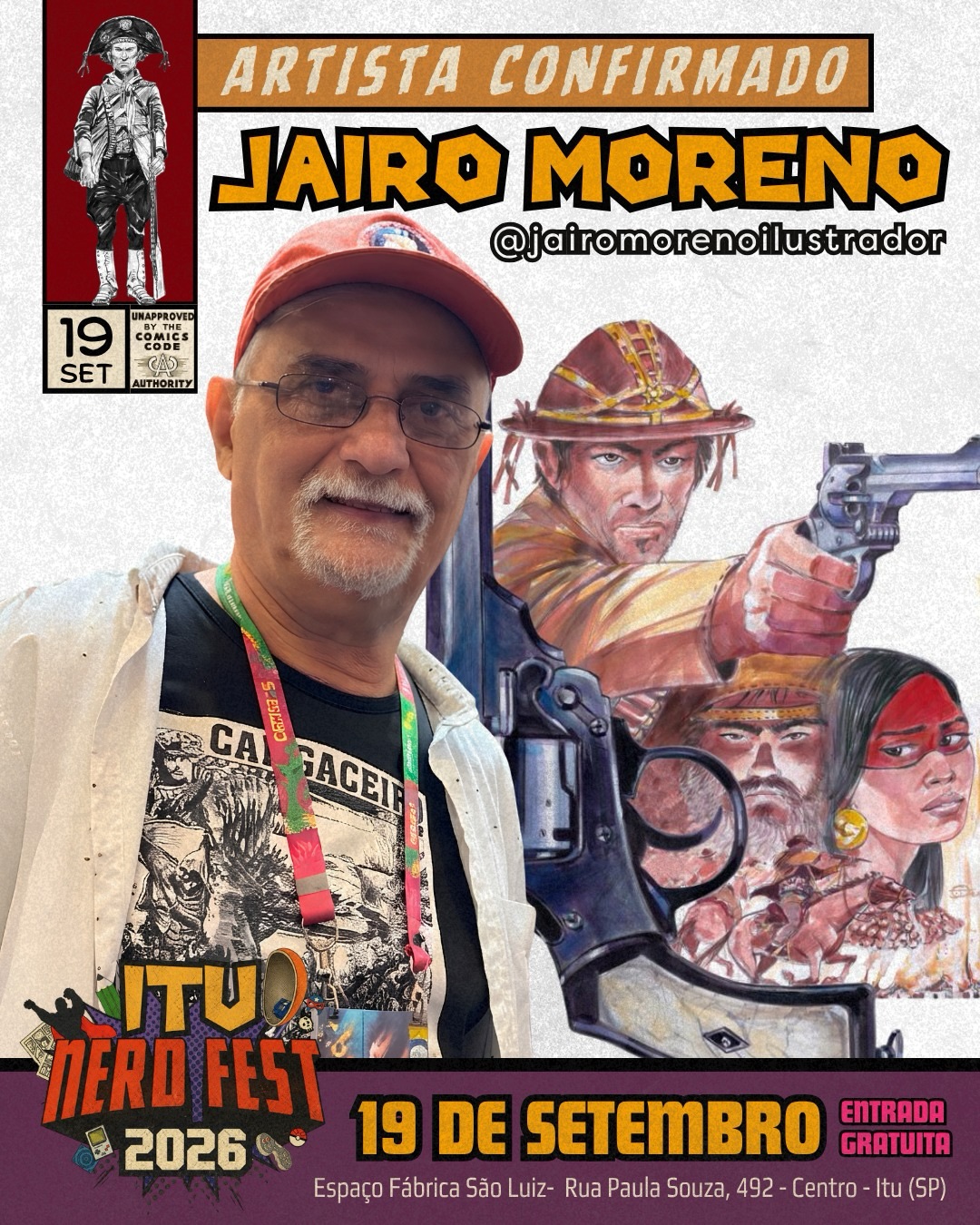 Jairo Moreno confirmado no Itu Nerd Fest 2026