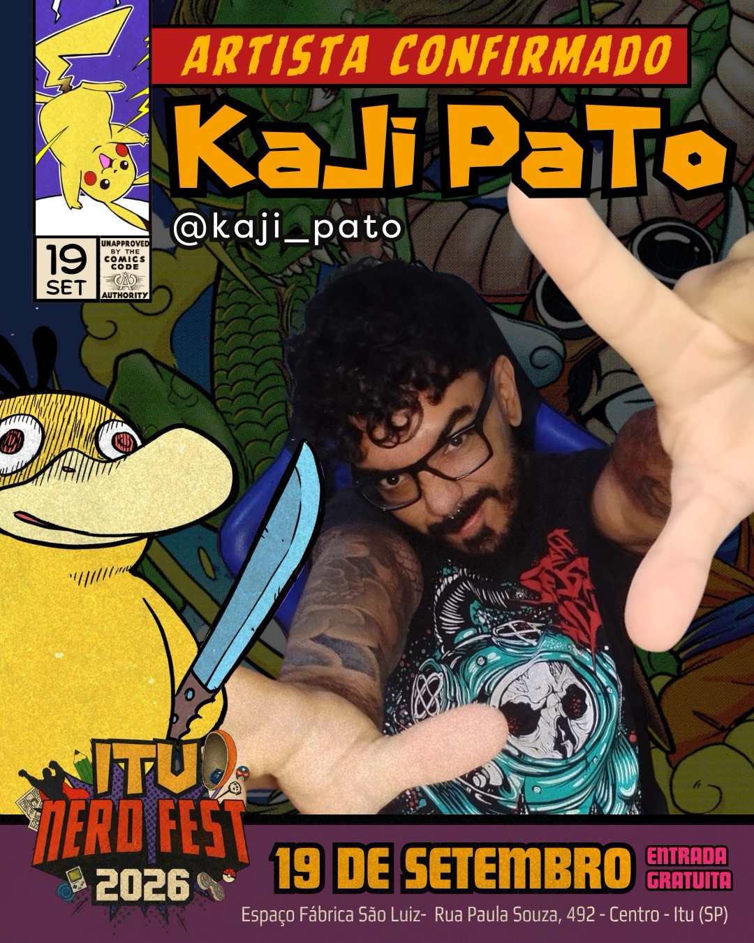 Kaji Pato confirmado no Itu Nerd Fest 2026