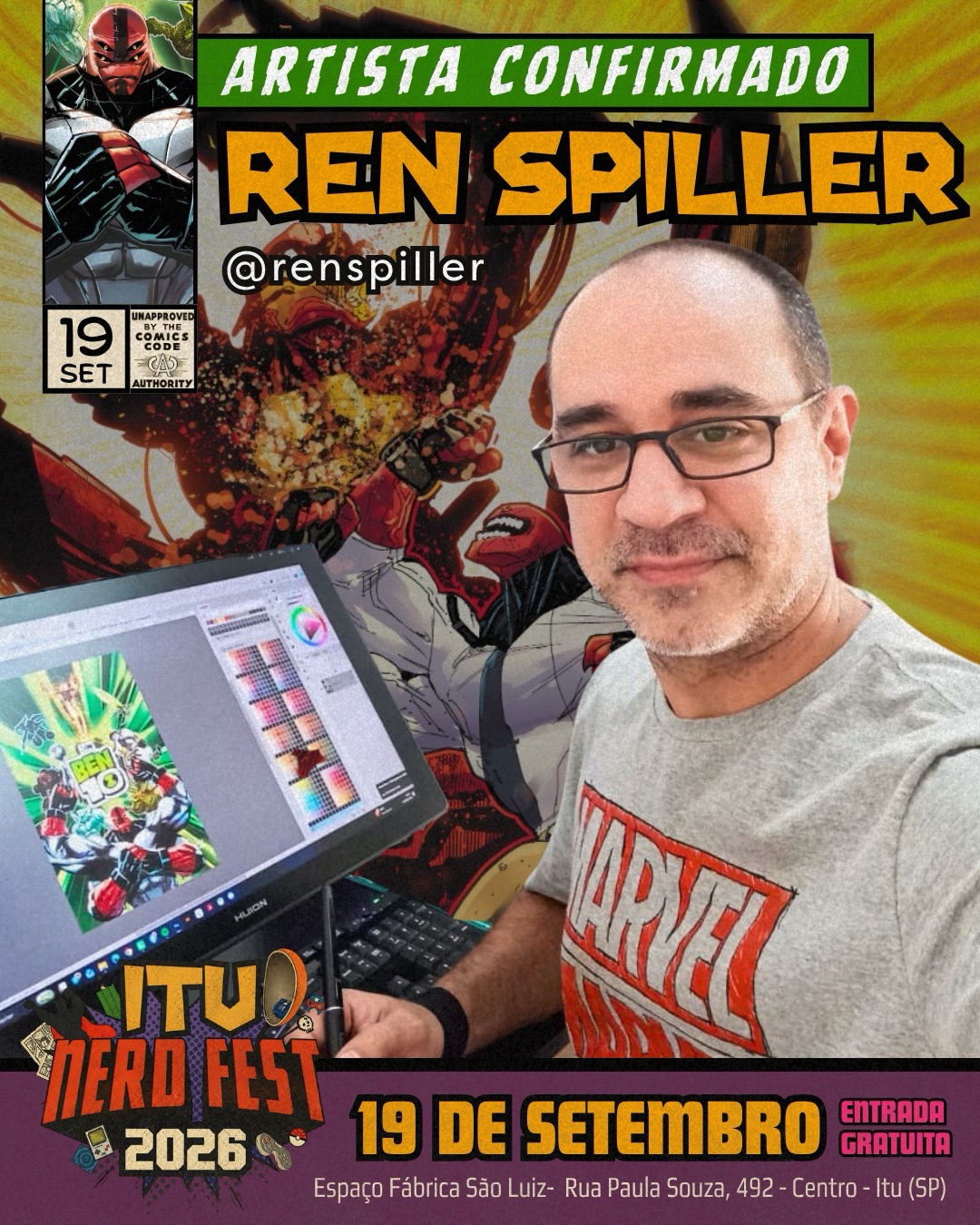 Ren Spiller confirmado no Itu Nerd Fest 2026
