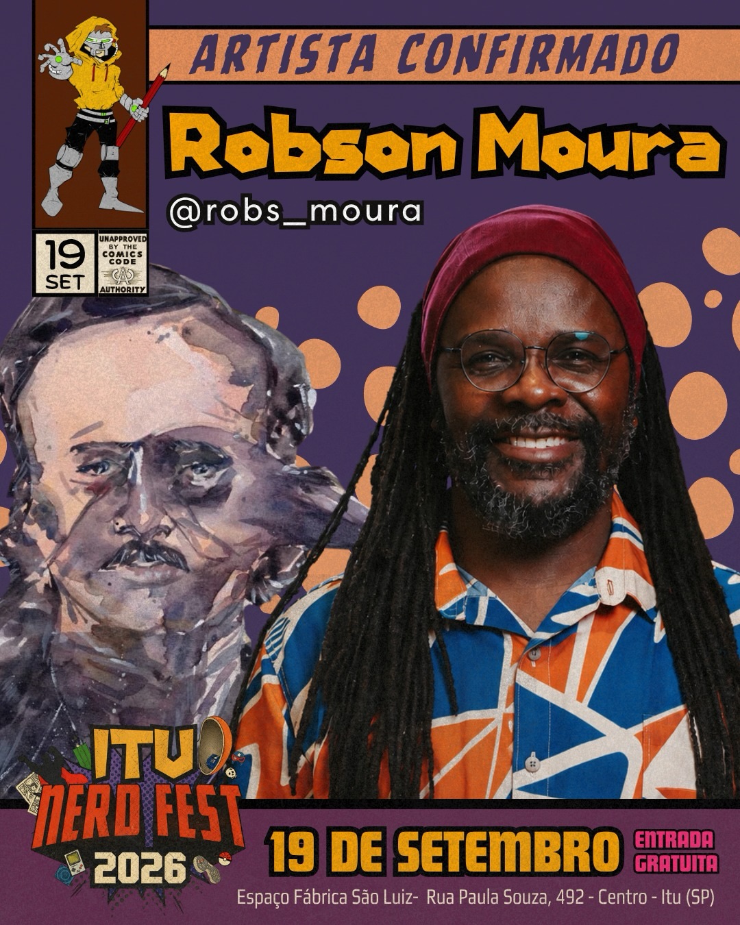 Robson Moura confirmado no Itu Nerd Fest 2026