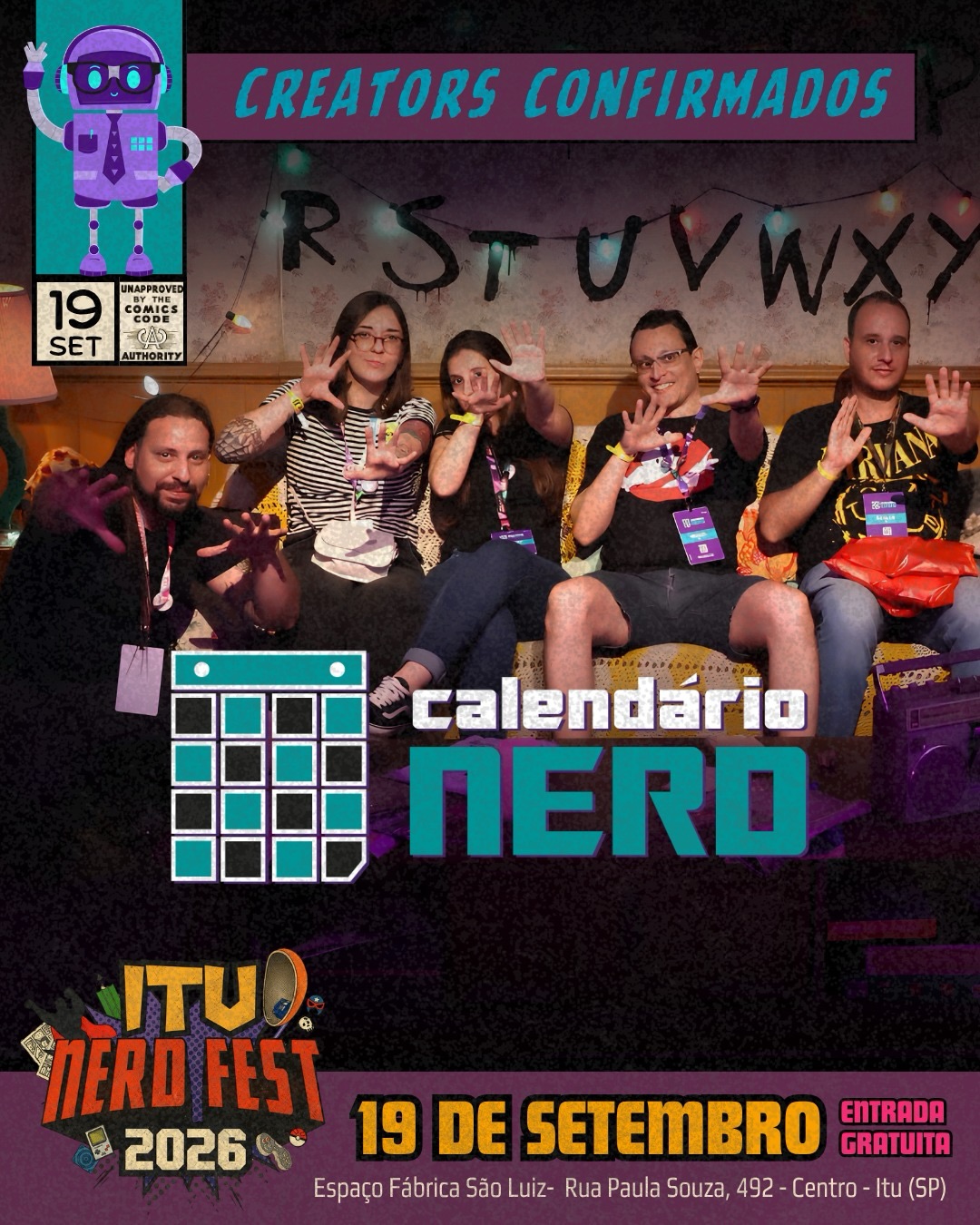 Calendário Nerd confirmado no Itu Nerd Fest 2026