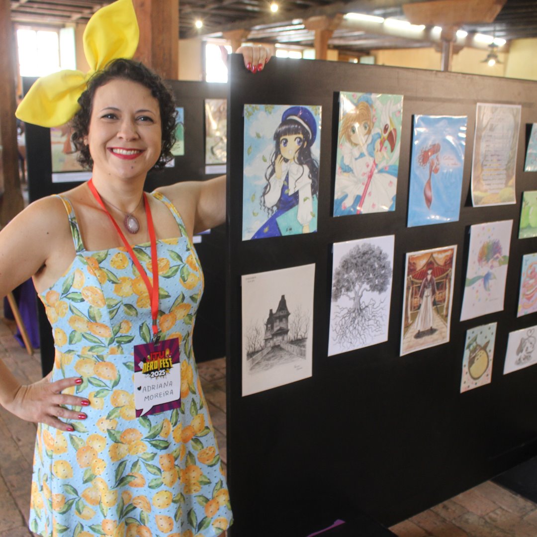 Artista apresentando suas ilustrações no Itu Nerd Fest